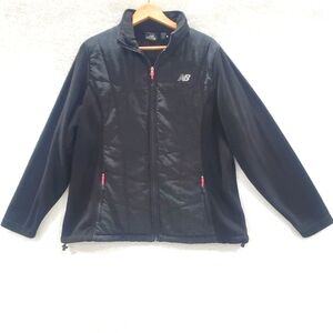 New Balance Women's XLarge Black Quilted Fleece Full Zip Activewear Jacket